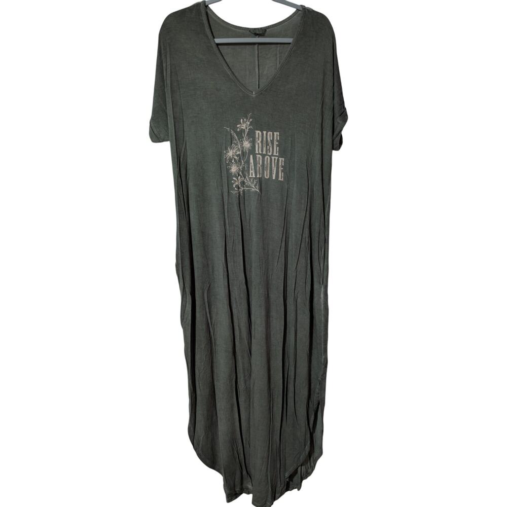 Rise Above Women's Size XL Green Maxi Dresses with pockets